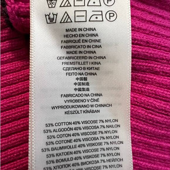 MIchael Kors Sweater Dress Size M Gray and Hot Pink Color Block NEW - Picture 6 of 8